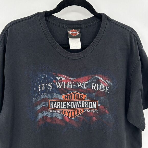 HARLEY DAVIDSON Motorcycle Black Why We Ride Vacaville California T-Shirt Large - Picture 3 of 5